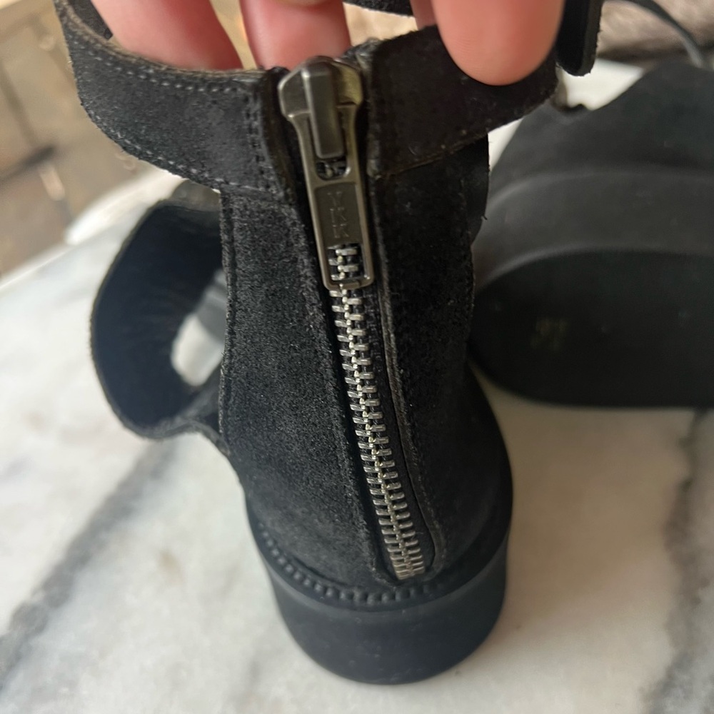 HELMUT LANG black suede sandals with ankle strap 36.5 - Picture 8 of 12